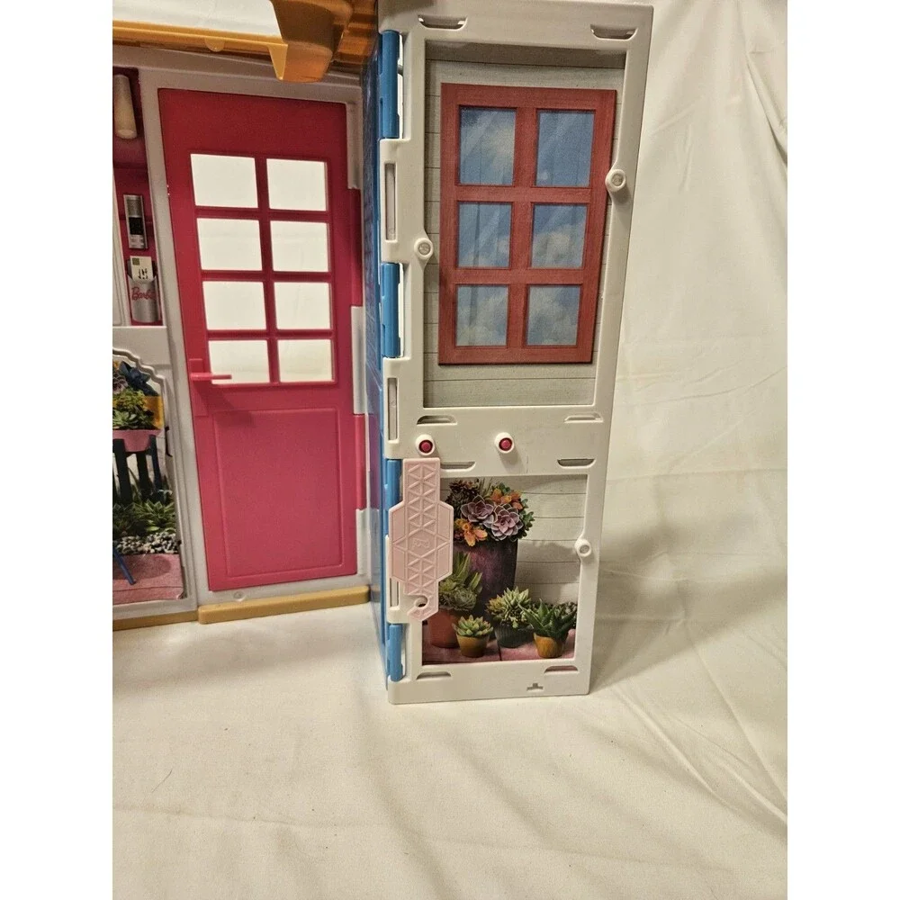 Mattel Barbie 2 Story Folding Dream House 2016 Kitchen Bathroom Living Room